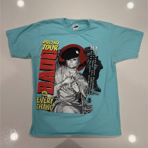 Erykah Badu 2017 AD Tour Badu Vs Every Thang Tshirt Size Large - Picture 1 of 6